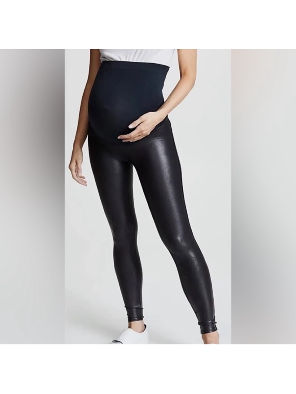 SPANX Mama Maternity Faux Leather Leggings‎ Black Size Medium